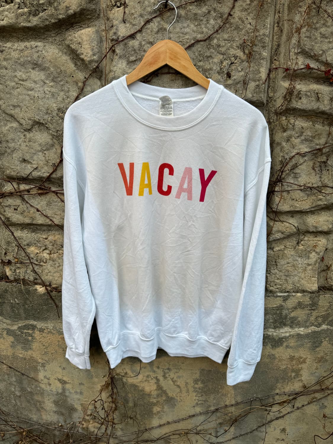 00s 길단 vacay 프린팅 염색 투톤 스웻 셔츠 맨투맨 화이트 m 상품이미지1