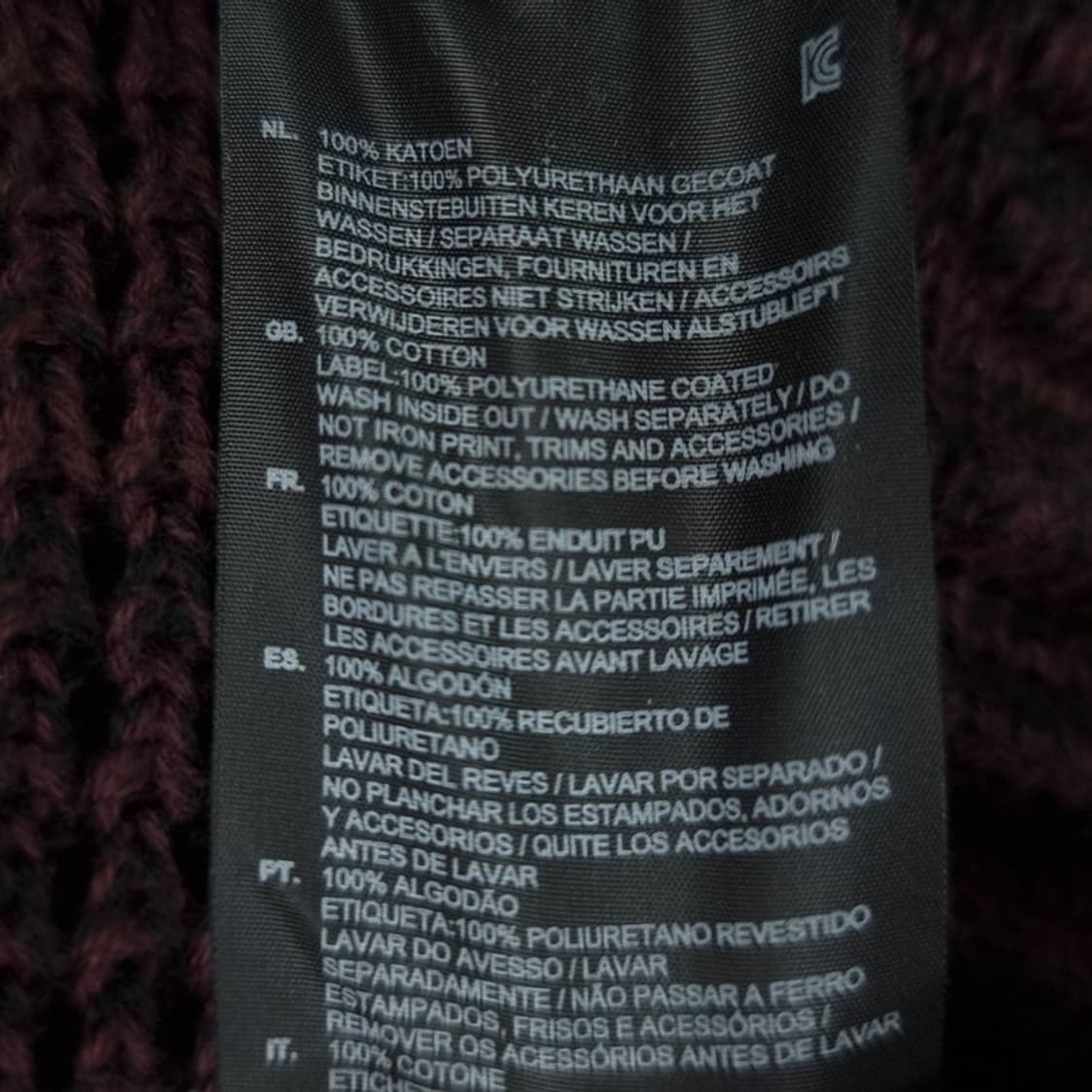 [지스타 로우] 주름 짜임 슬리브 레글런 니트 챠콜 M19288 상품이미지9