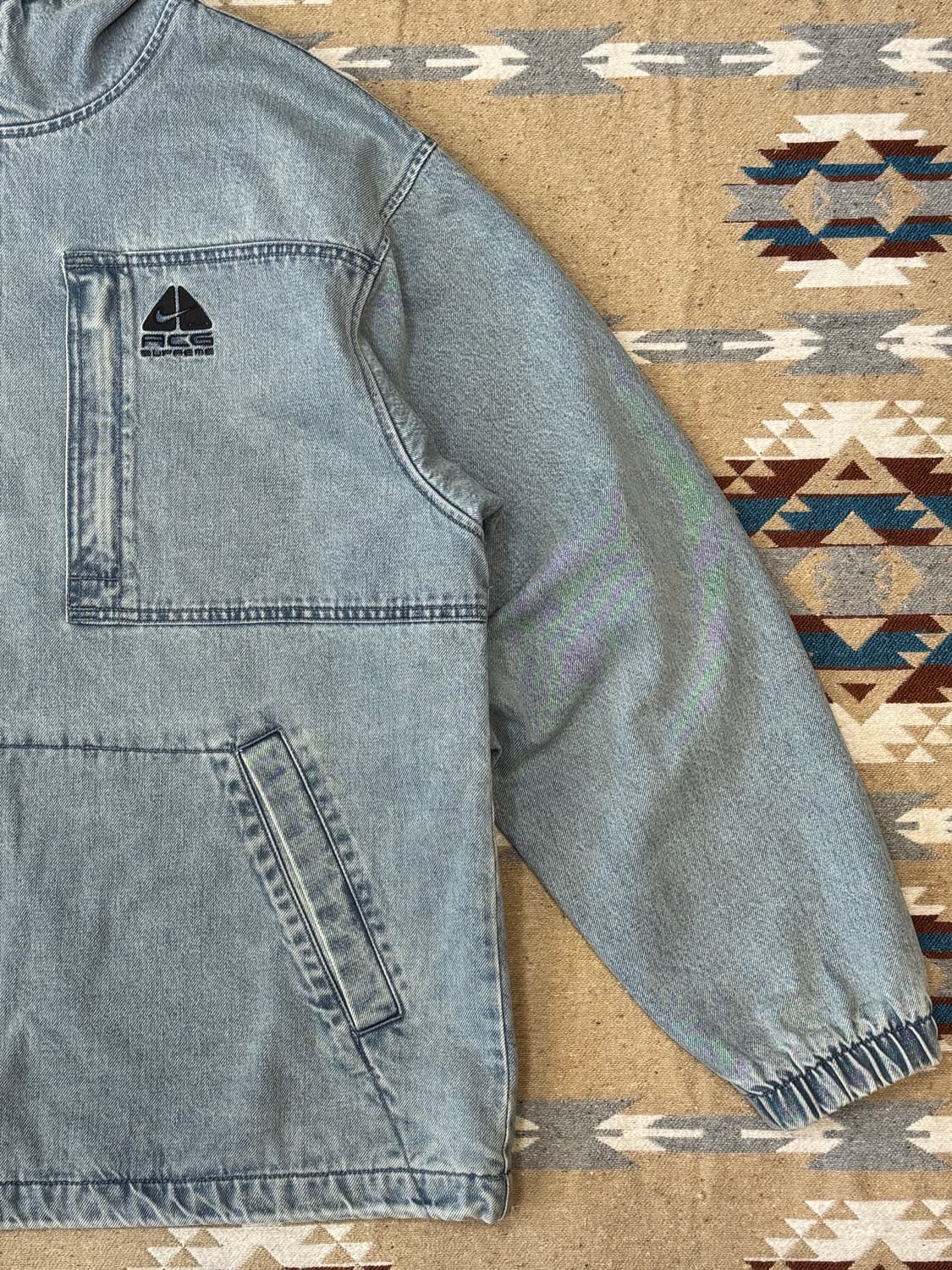 [M][100] 슈프림 x 나이키 ACG 데님 풀오버 워시드 블루 상품이미지5