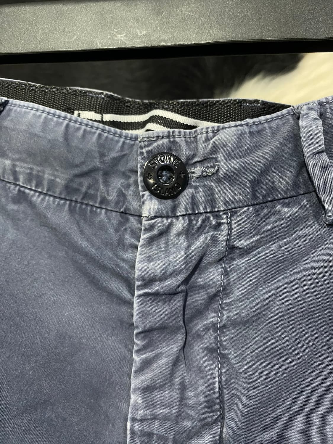 Stone Island 워싱 네이비 코튼 반바지 상품이미지5