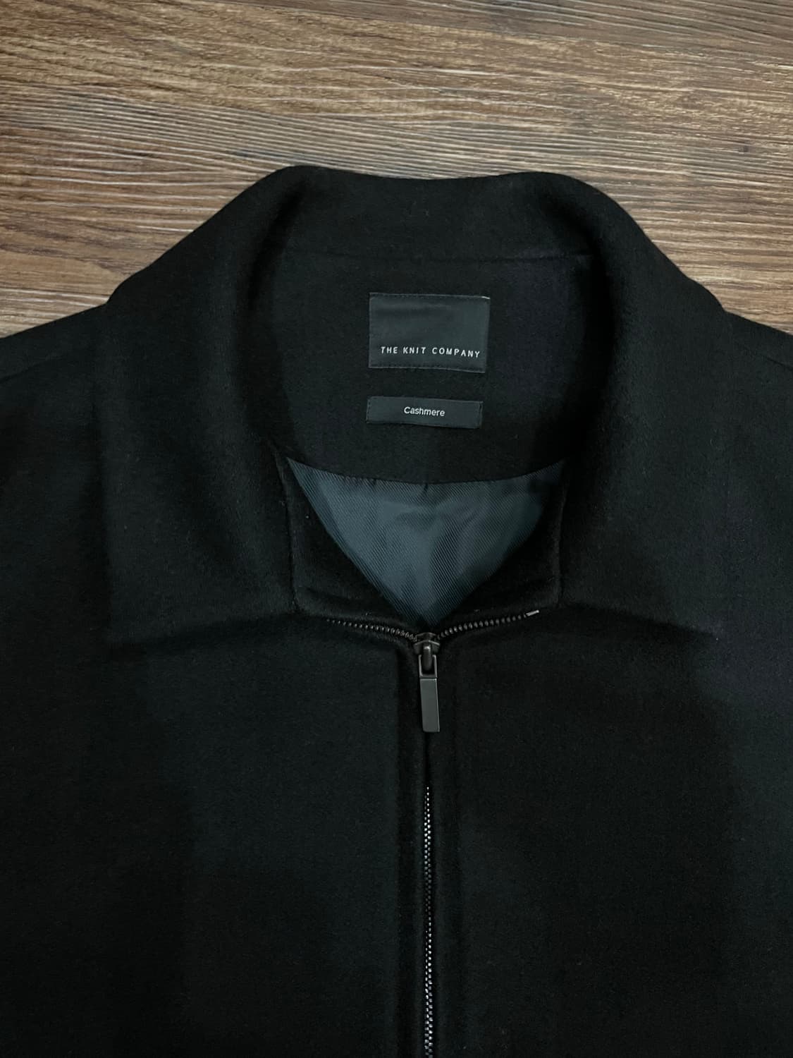 더니트컴퍼니 울 캐시미어 미니멀 자켓 블랙 상품이미지2