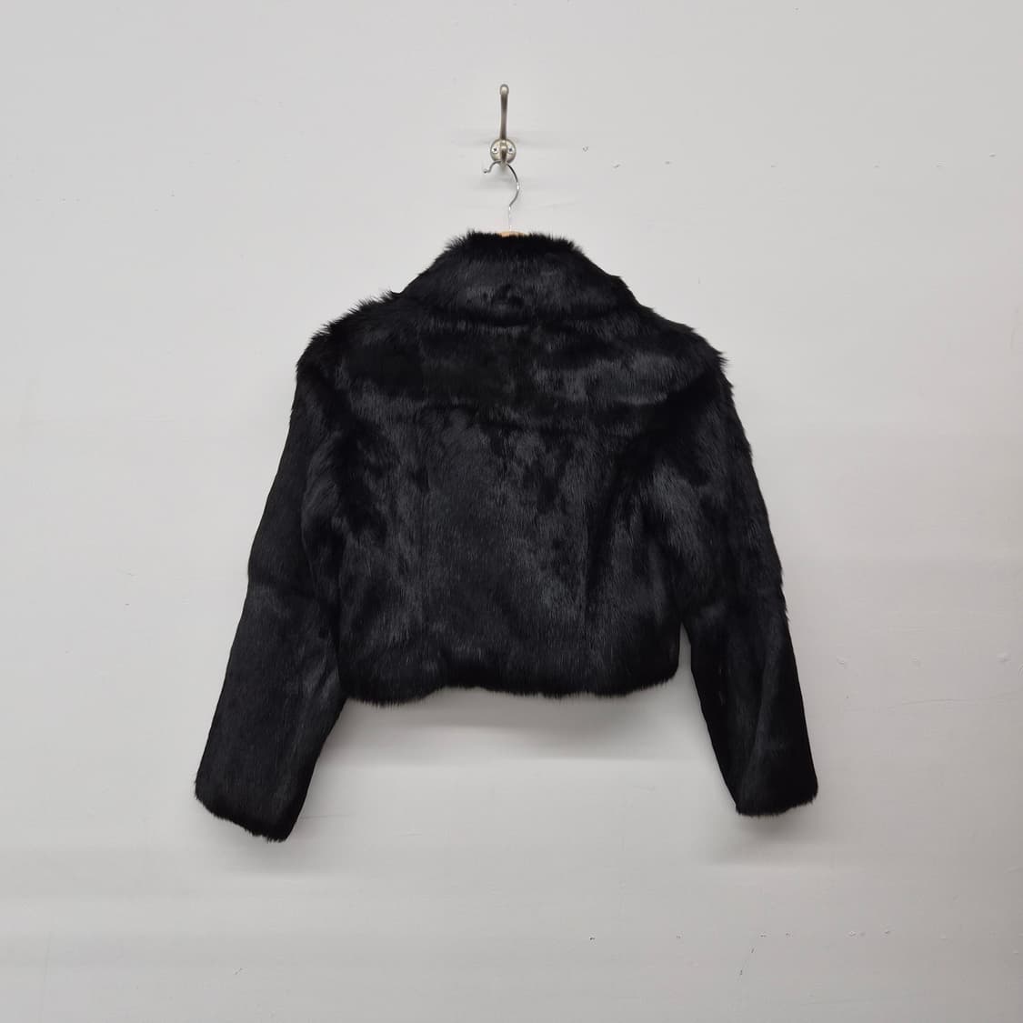 토끼털 블랙 크롭 퍼 자켓 여성 s 상품이미지4