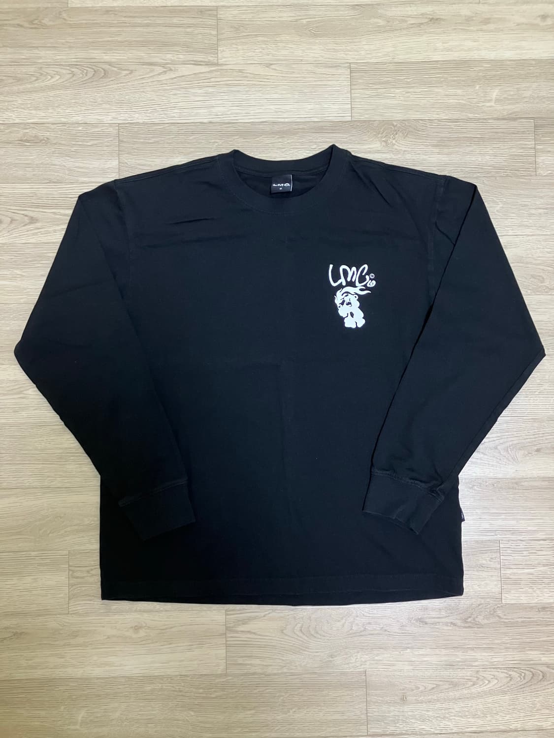 [M] FLAME BEAR LONG SLV TEE black 상품이미지1