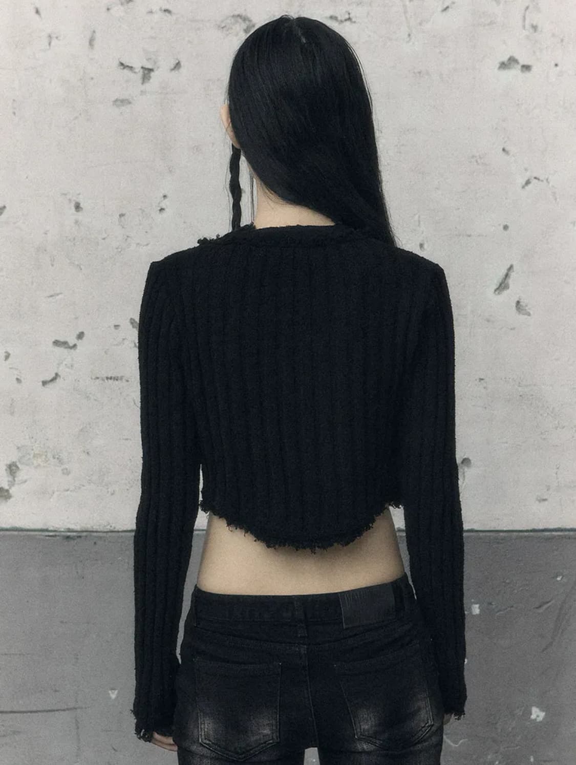 보헤미안서울 태슬 코튼 가디건 블랙 상품이미지3