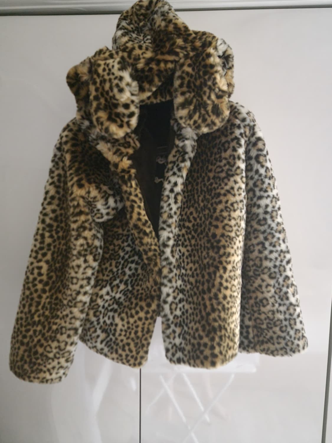 빌리언달러 레오파드 퍼 시어링 후드 코트 귀달린후드 베이비즈 상품이미지1