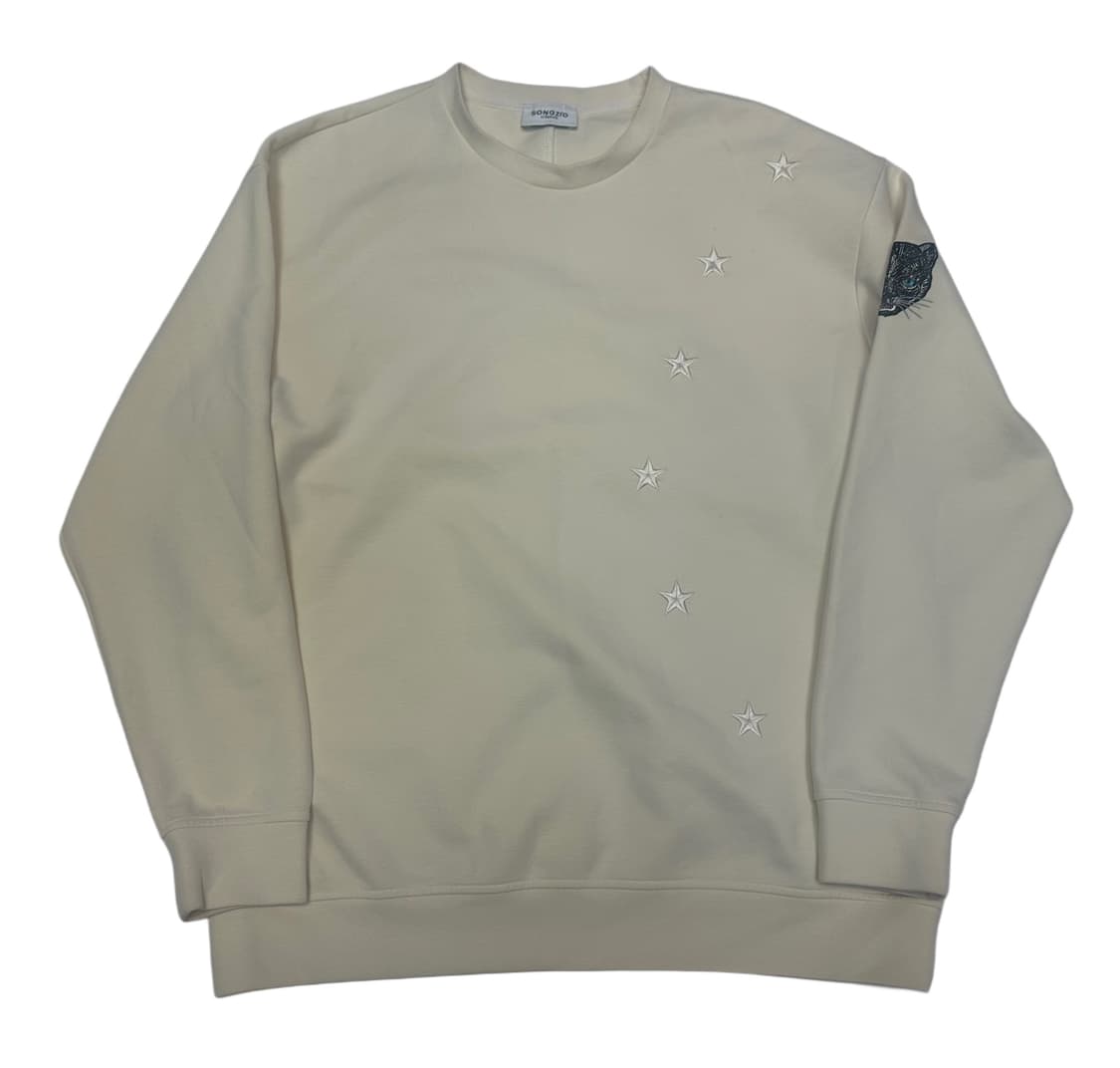 송지오옴므 스타 사이드로고 아이보리맨투맨 100 상품이미지1