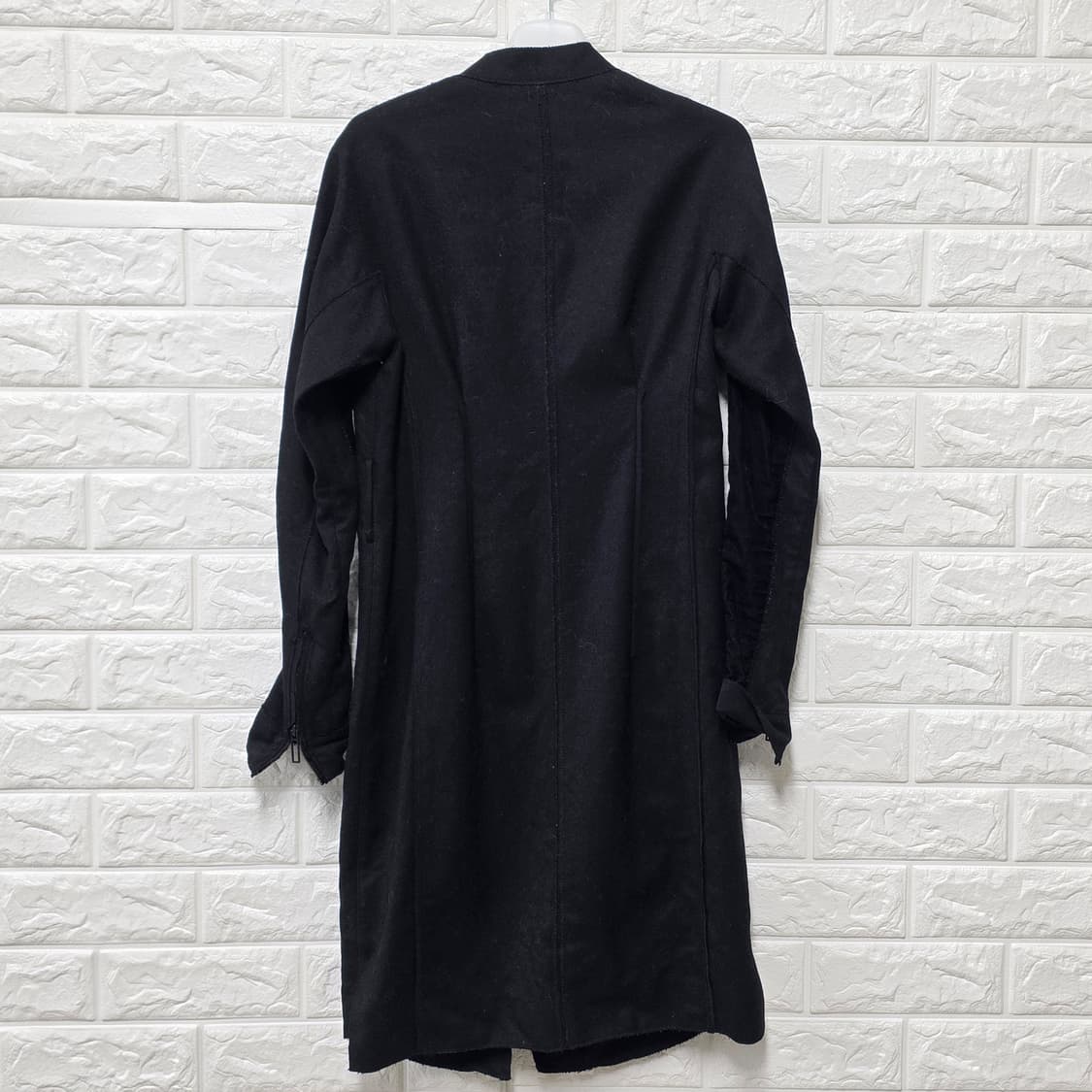 L택포// S 한섬 오브제 양모혼방 블랙 코트 상품이미지4