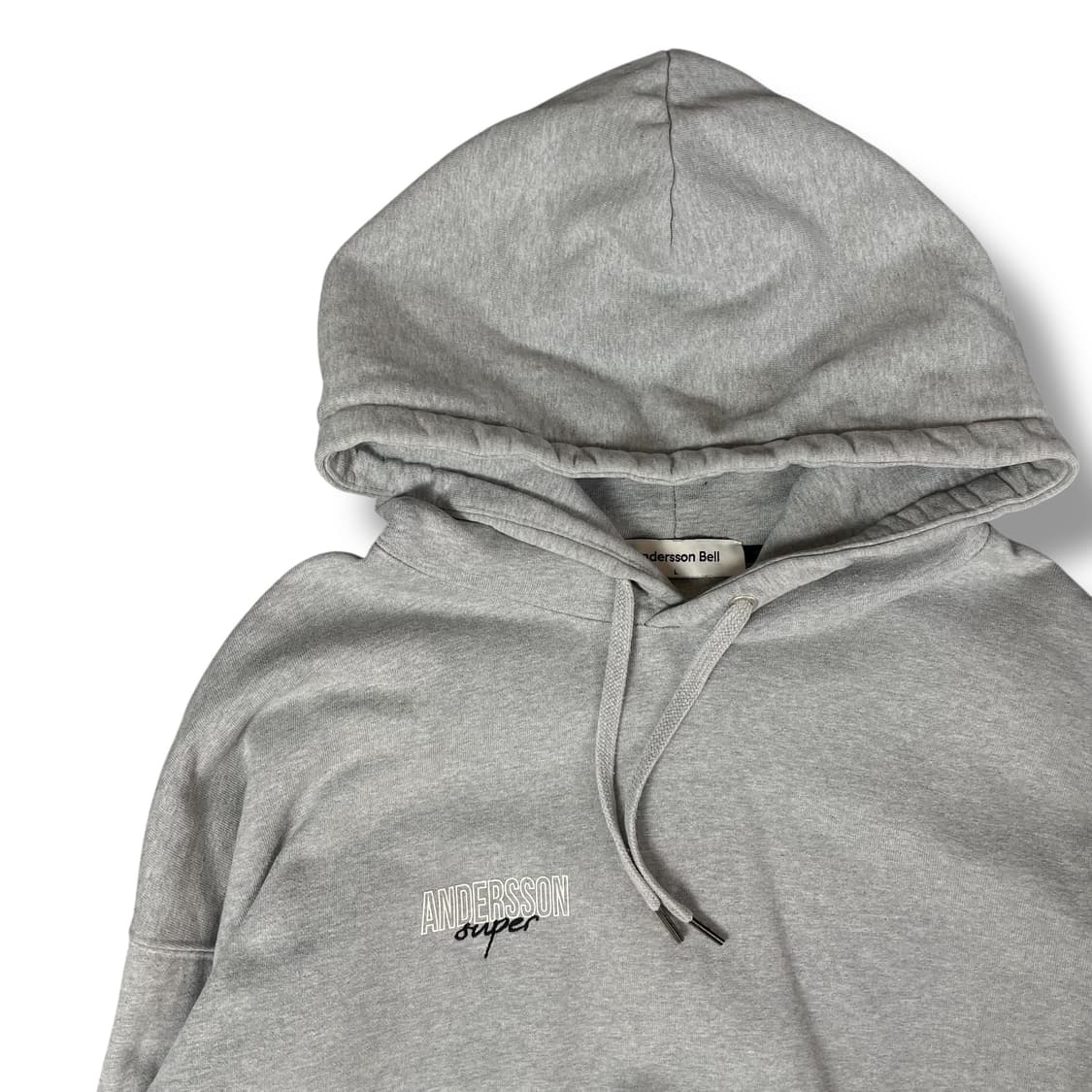 앤더슨벨 미니로고 그레이 기모 후드티 L 상품이미지3