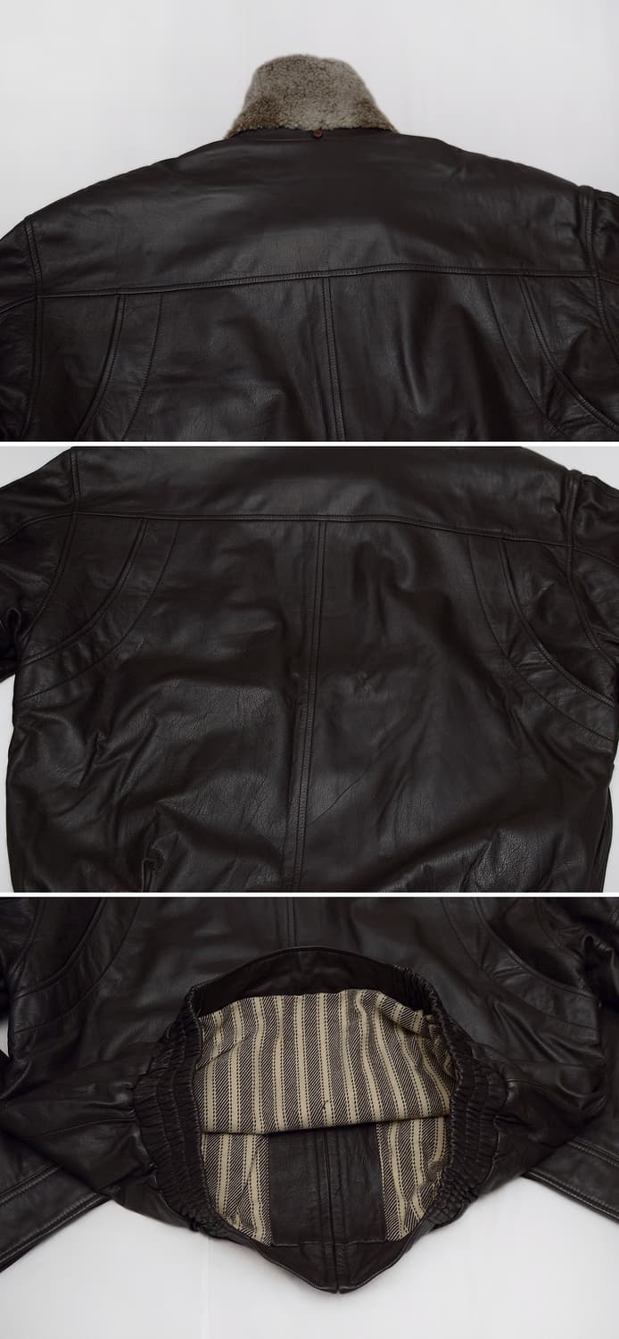 베네통 이태리 블루패밀리 레더 봄버 가죽 항공 자켓 (105+) 상품이미지5