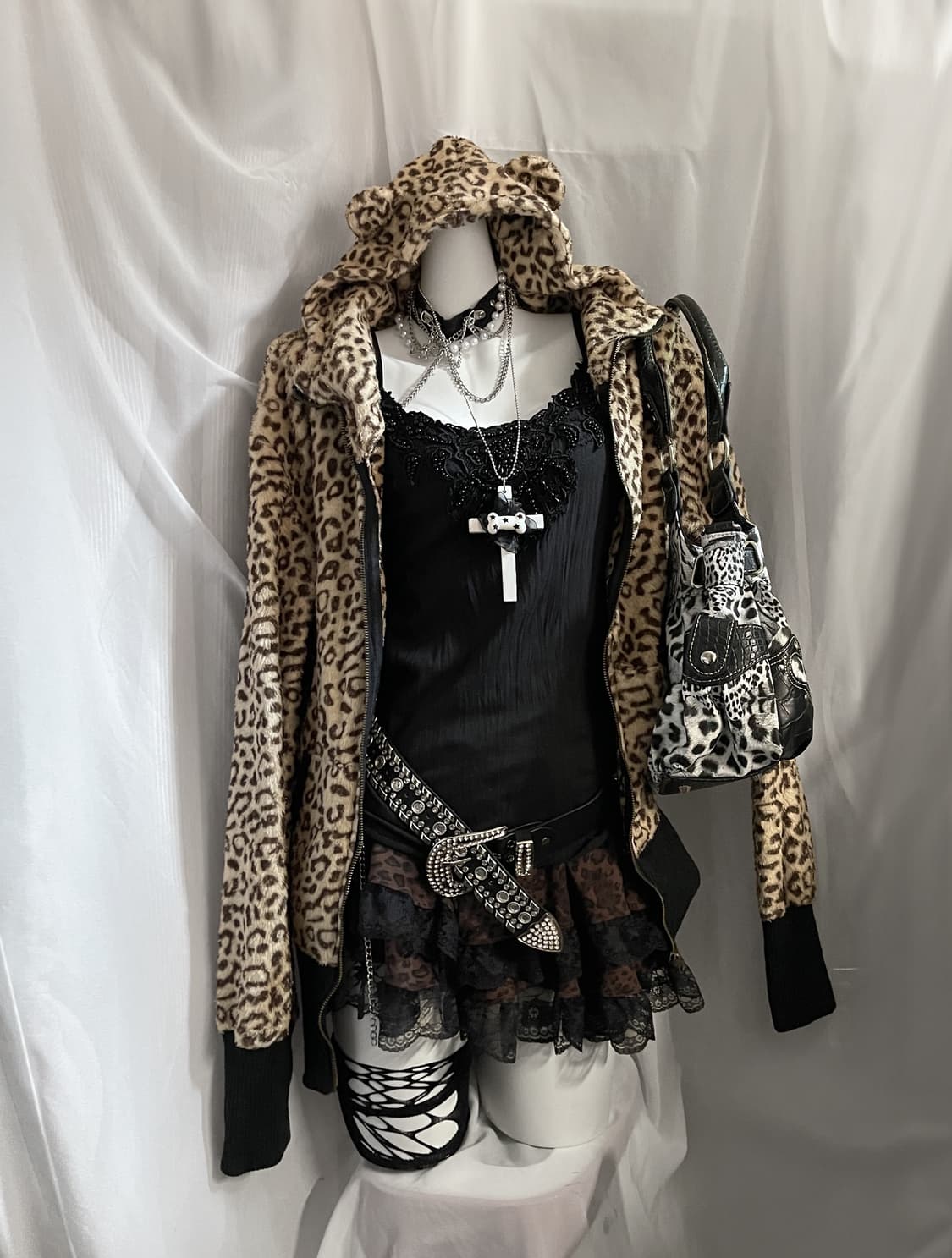 Gal 갸루 호피 집업 세트 axes femme 상품이미지3