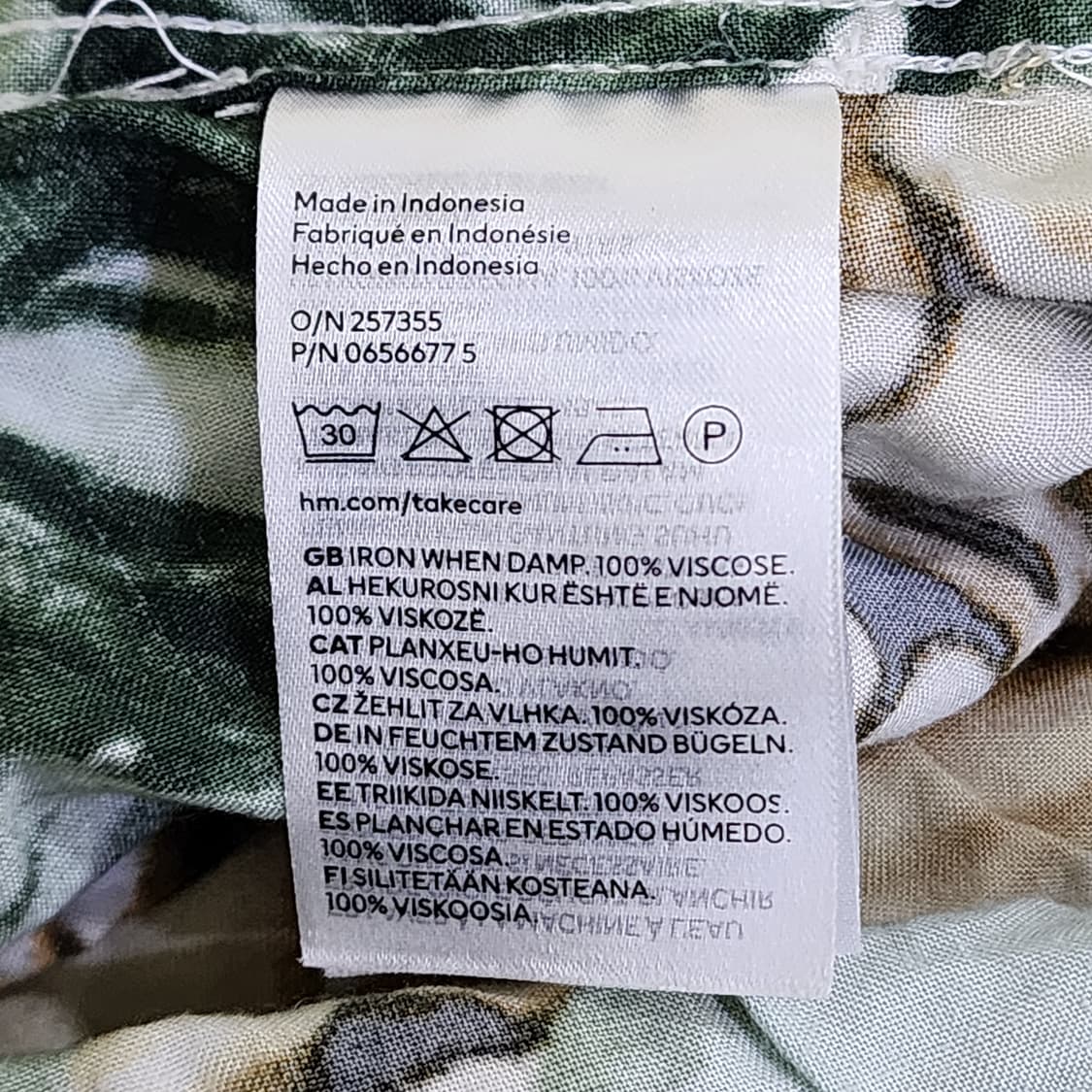 [M] H&M 트로피컬 패턴 반팔 셔츠 상품이미지5