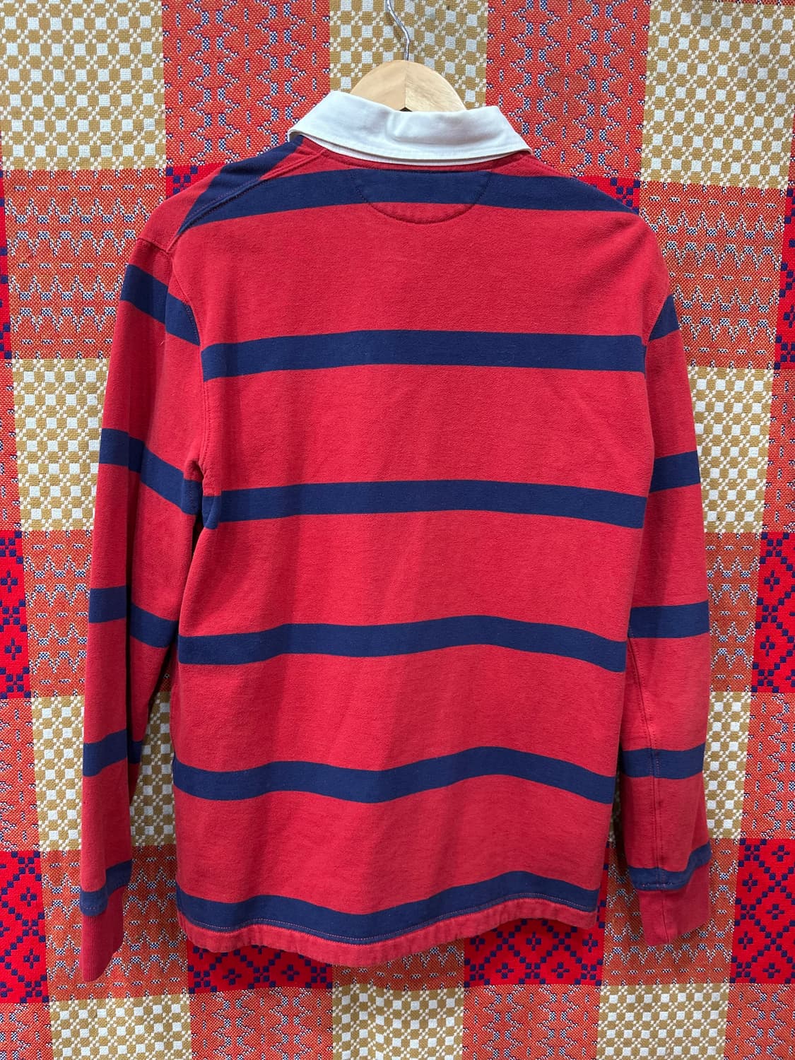 폴로 랄프로렌 기모럭비 셔츠 레드 스트라이프 m 상품이미지2