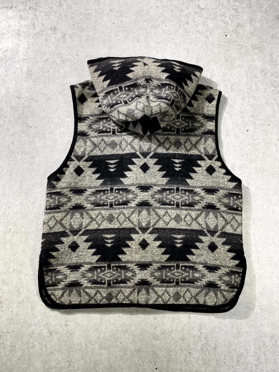 [L-XL] Vintage 빈티지 에스닉 나바호 패턴 울 후드 베스트 상품이미지6