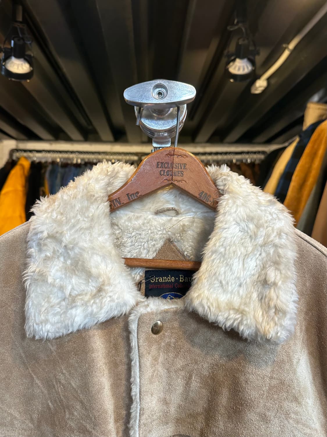 80-90s Grande Bay 헤비 리얼 레더 스웨이드 자켓 상품이미지3