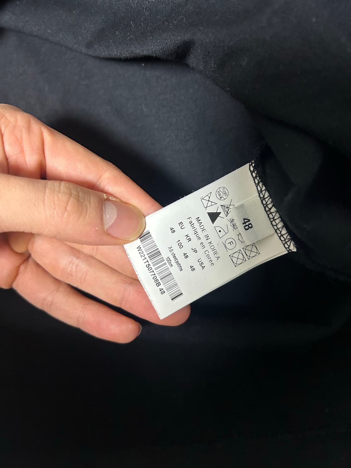 우영미 백로고 반팔 48 블랙 정품 상품이미지4