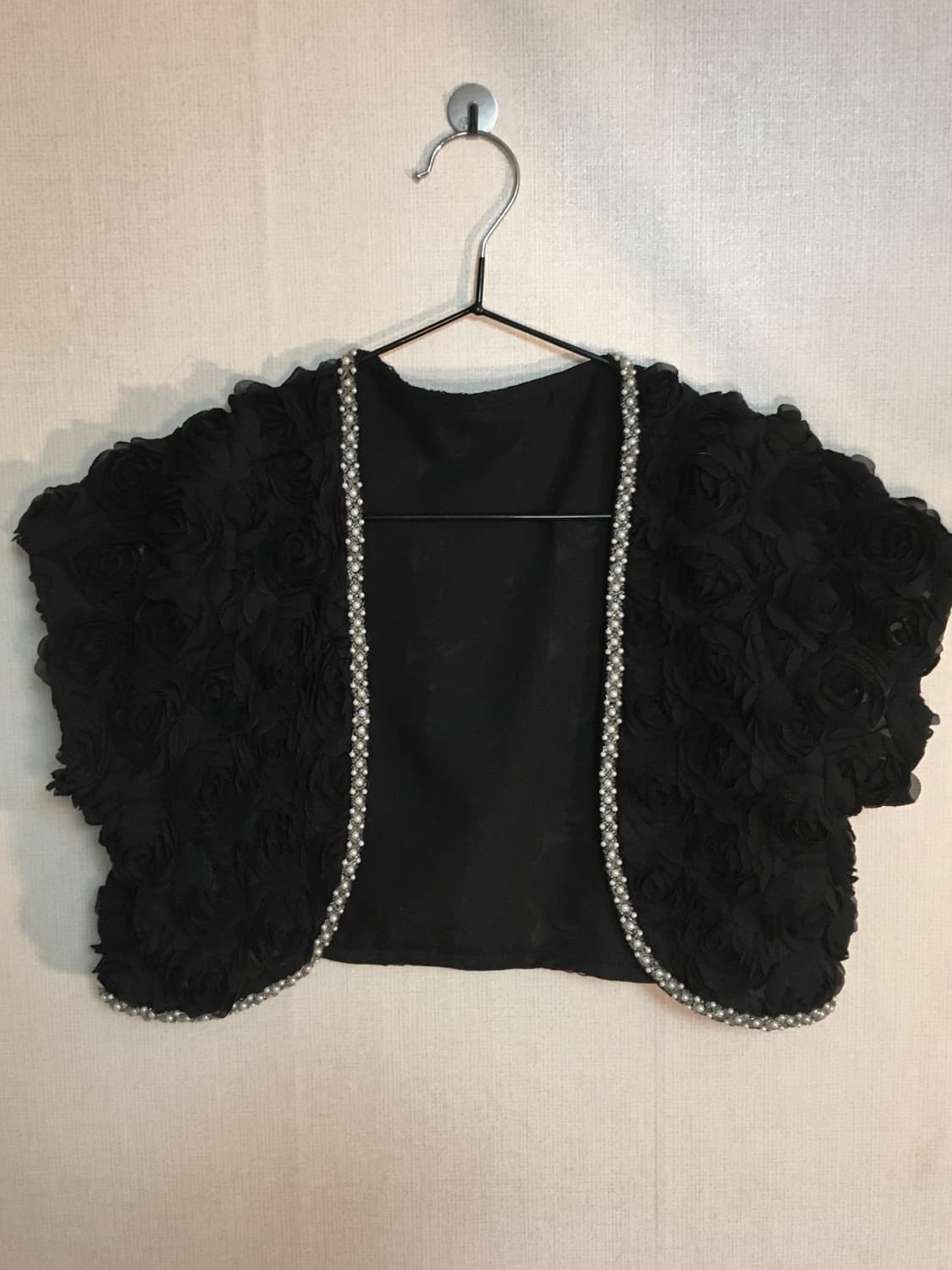 블랙 장미 펄 볼레로 가디건 고차고차와이즈걸큐빈티지프리즈프레임오츠입질연 상품이미지2
