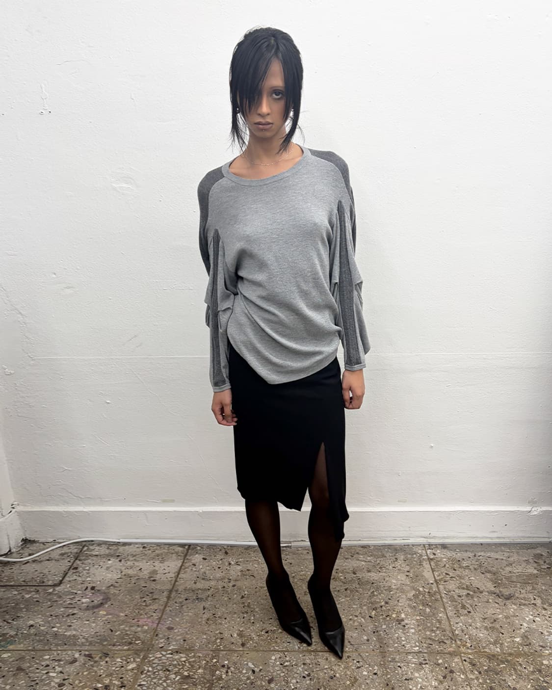 아츠로 타야마 드레이프 슬리브 니트 탑 상품이미지6