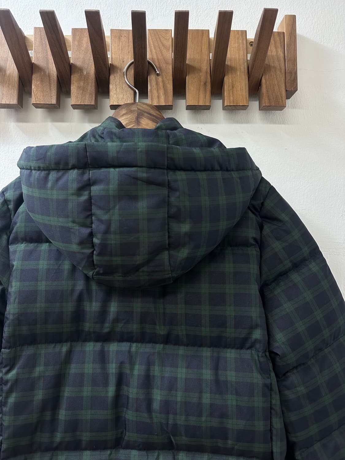 PORTLAND 타탄 체크 떡볶이 덕다운 후드 더플 패딩 상품이미지3