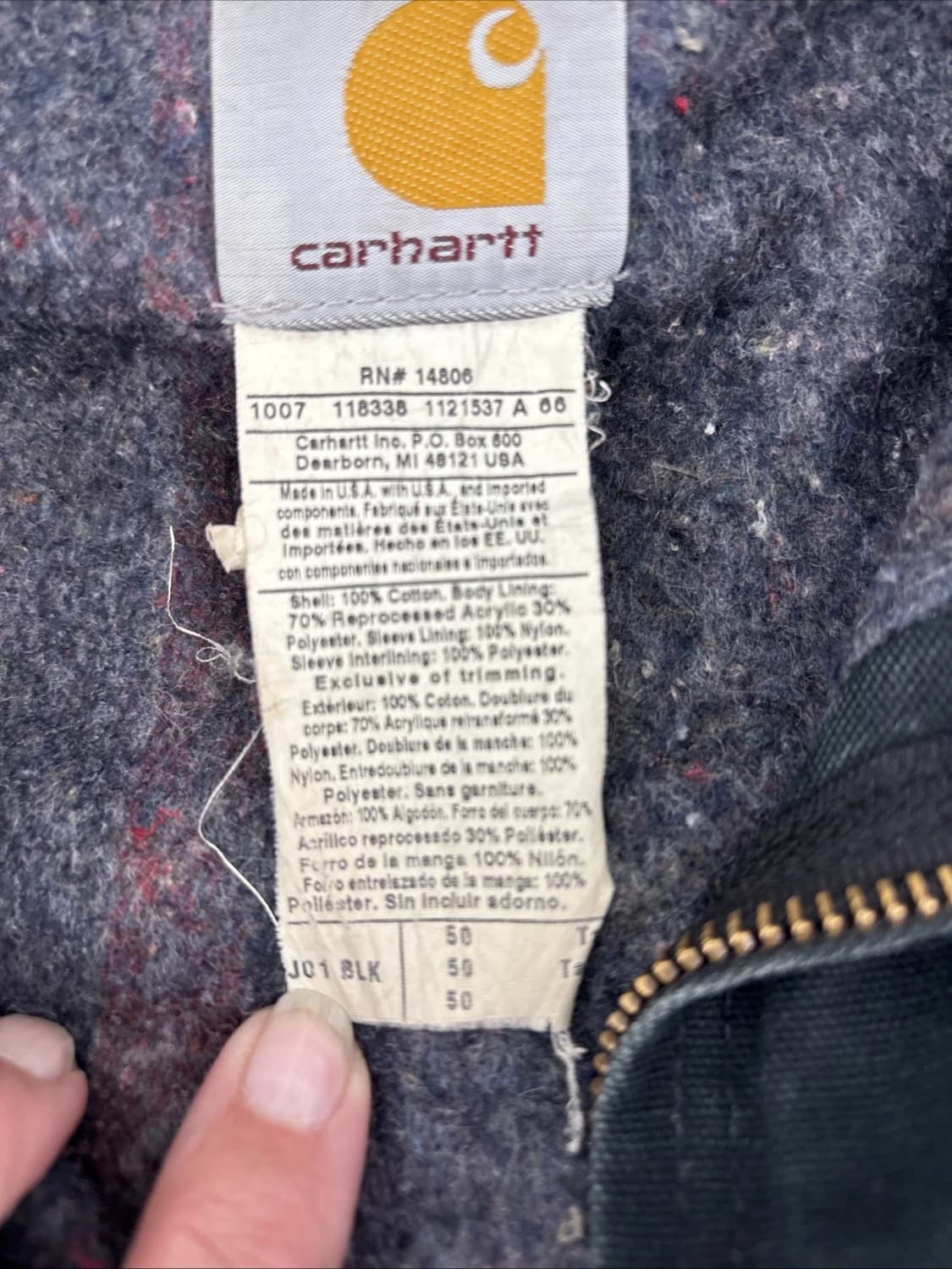 칼하트 J01 빈티지 디트로이트 자켓 블랙 상품이미지10