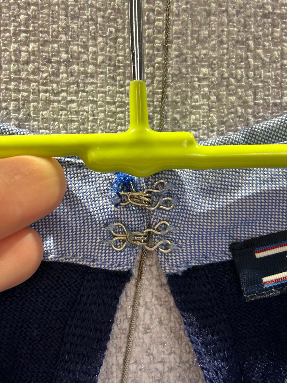 [S] 타미힐피거 럭셔리 울 배색 카라 니트 (Navy) 상품이미지7