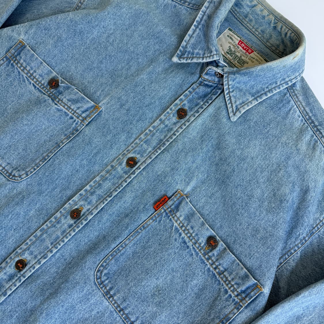 Levi's  리바이스 90‘s 오텐지탭 아이언버튼 투포켓 데님셔츠 상품이미지3