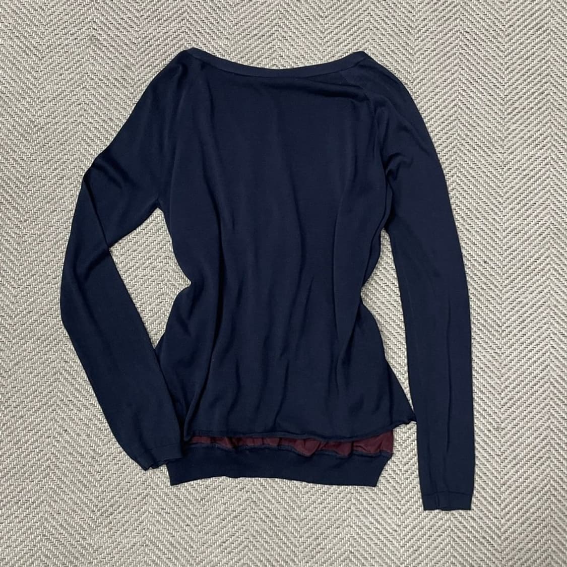 아떼바네사브루노 실크 배색 가디건 v0031 상품이미지2