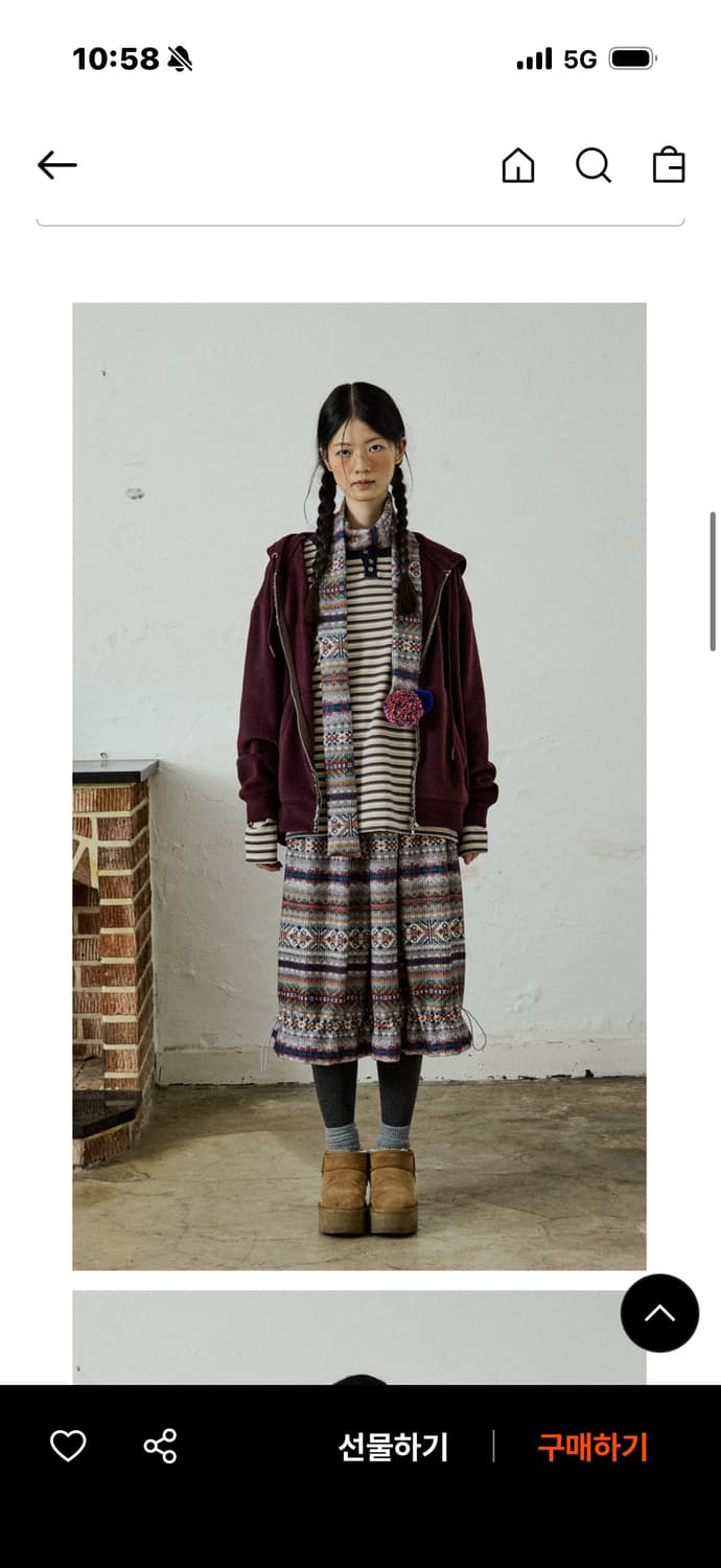 호쿠스포쿠스 노르딕 패턴 볼륨 스커트 상품이미지1