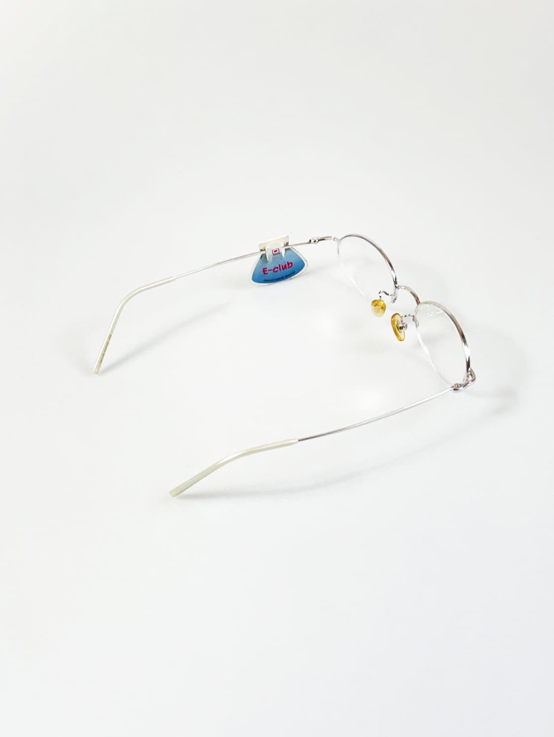 E-CLUB 실버 메탈 오벌 반무테 프레임 빈티지 안경 상품이미지4