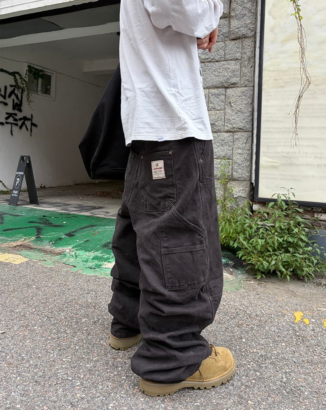 아오이로 커티드 더블니 팬츠 블랙 펄 상품이미지1