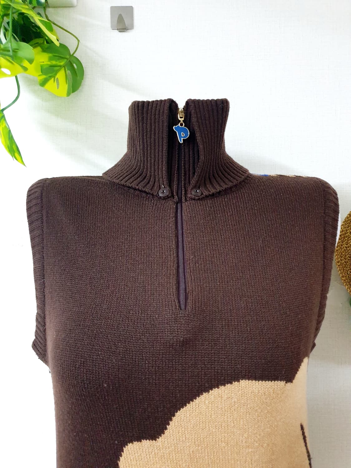 파사디 사이드빅리본 울조끼 95 여성골프 브라운0 상품이미지6