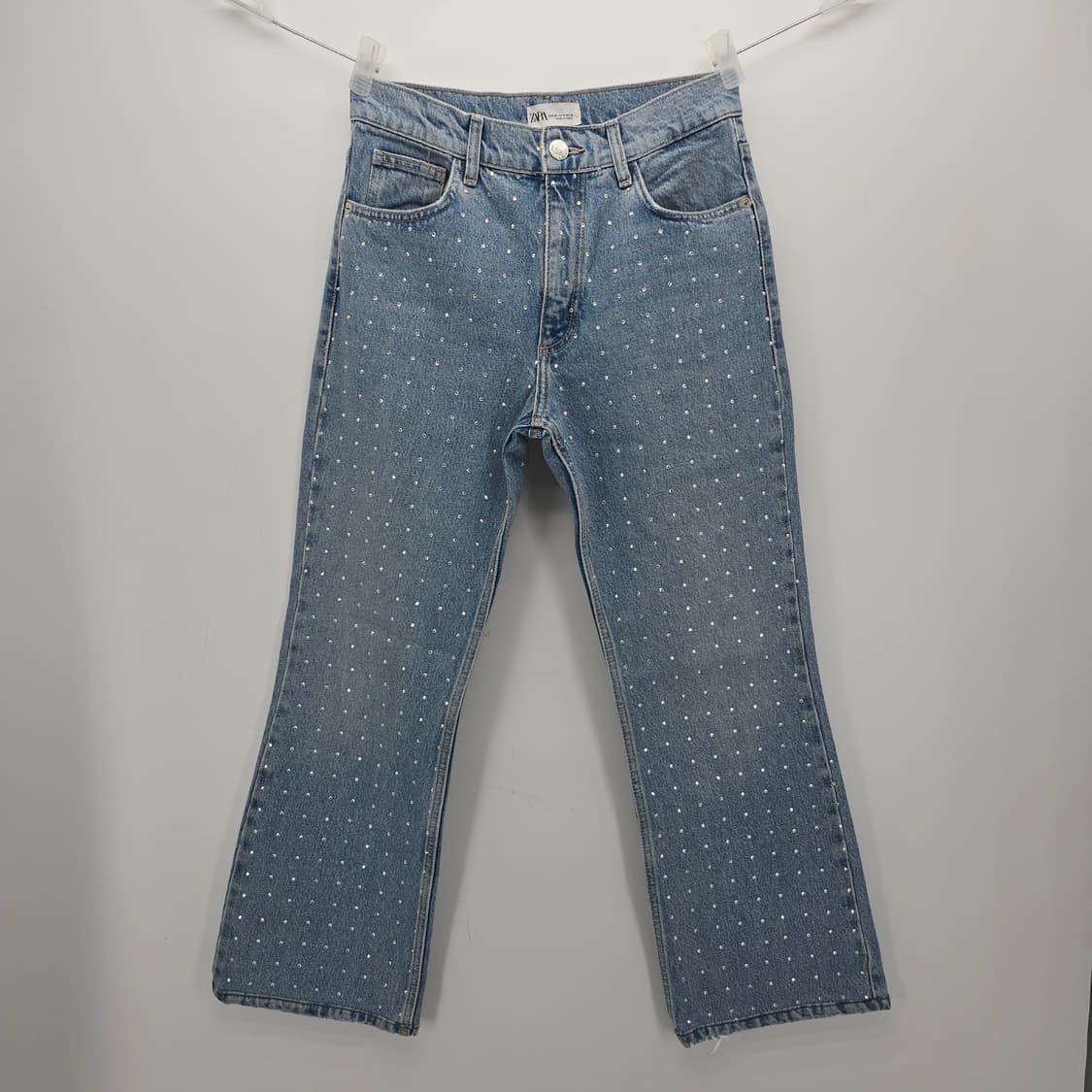 ZARA 스톤 장식 여성 데님 팬츠 EUR 36 상품이미지1