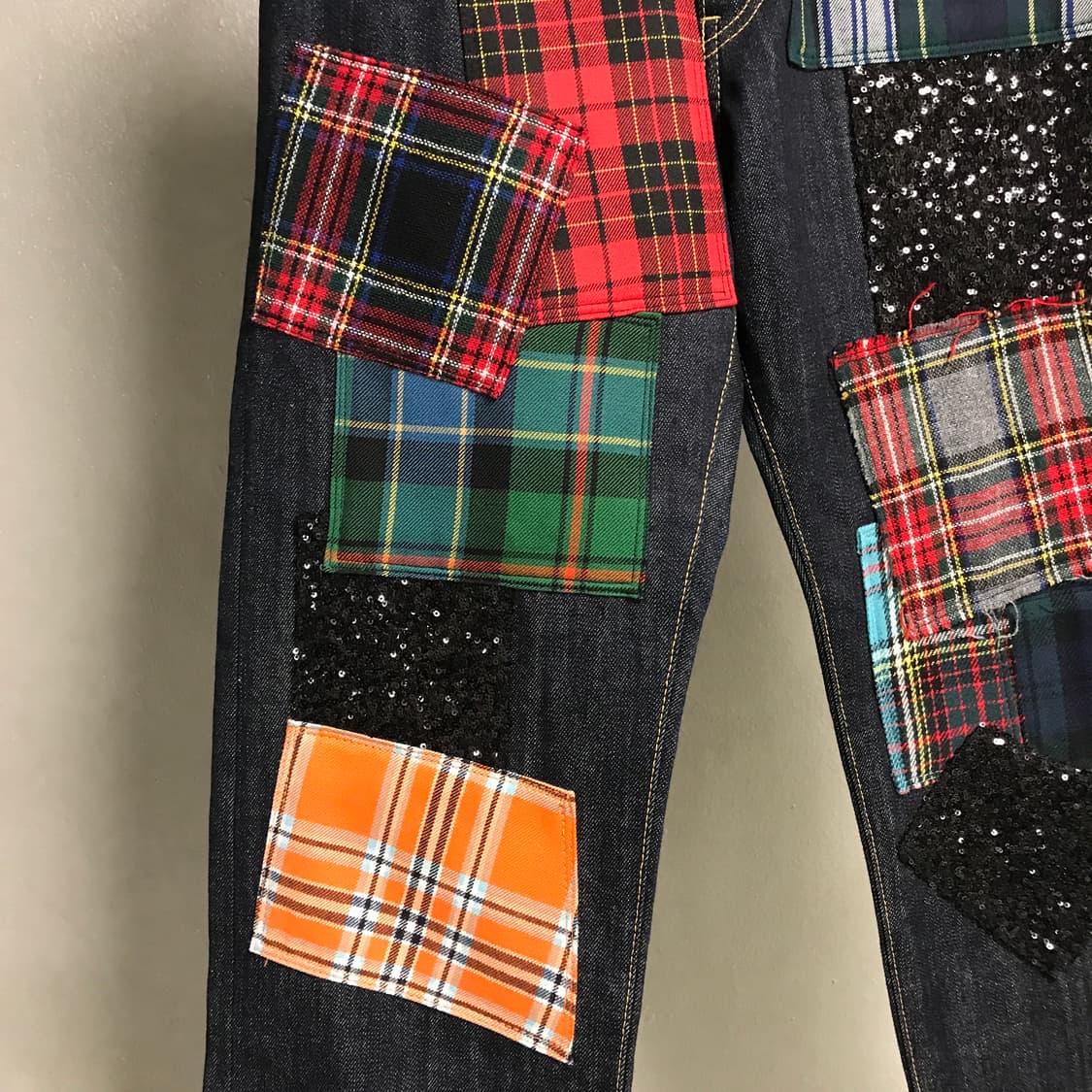 준야와타나베 패치워크 데님 팬츠 XS(W) 상품이미지4