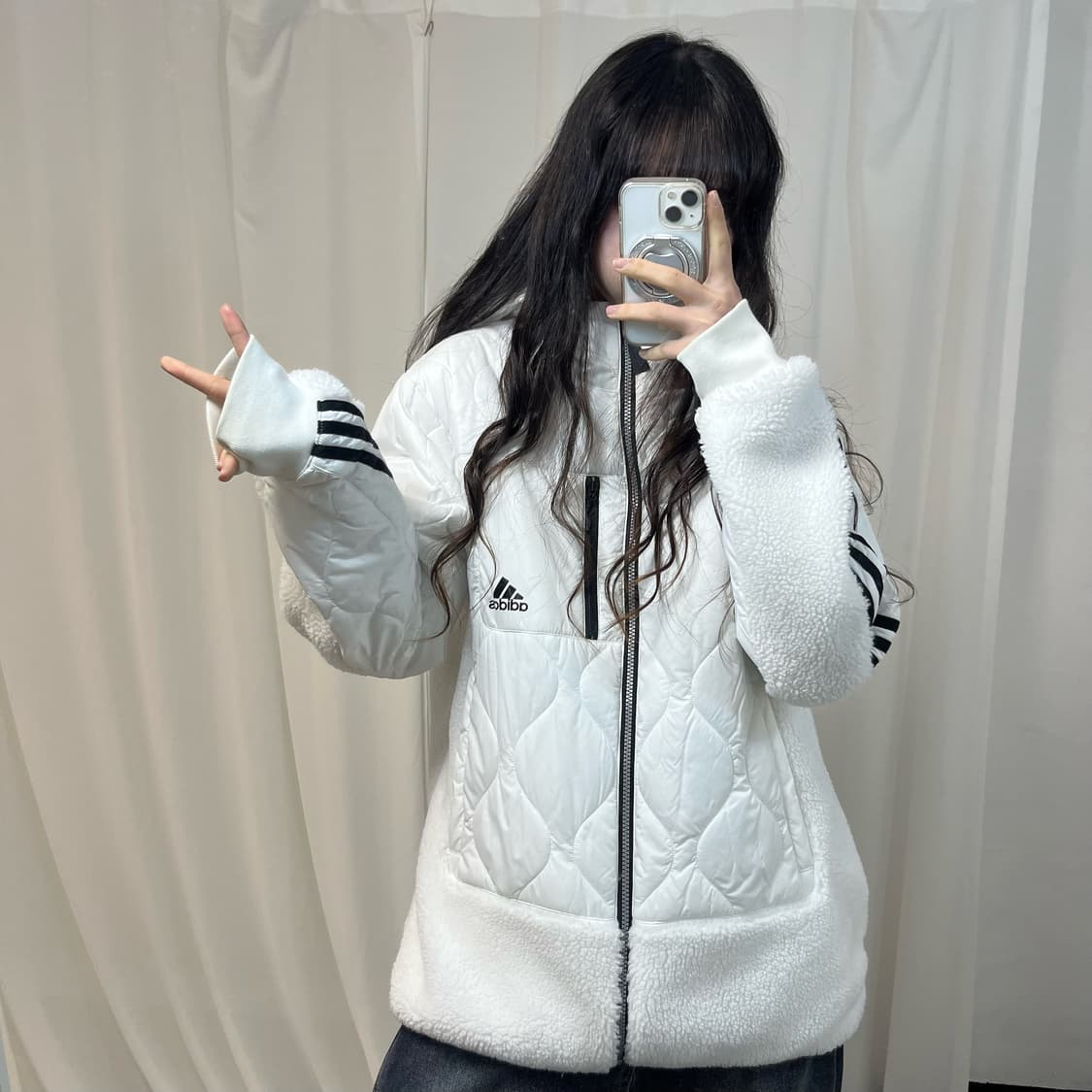 Adidas Hybrid Quilted Fleece Jumper 상품이미지1