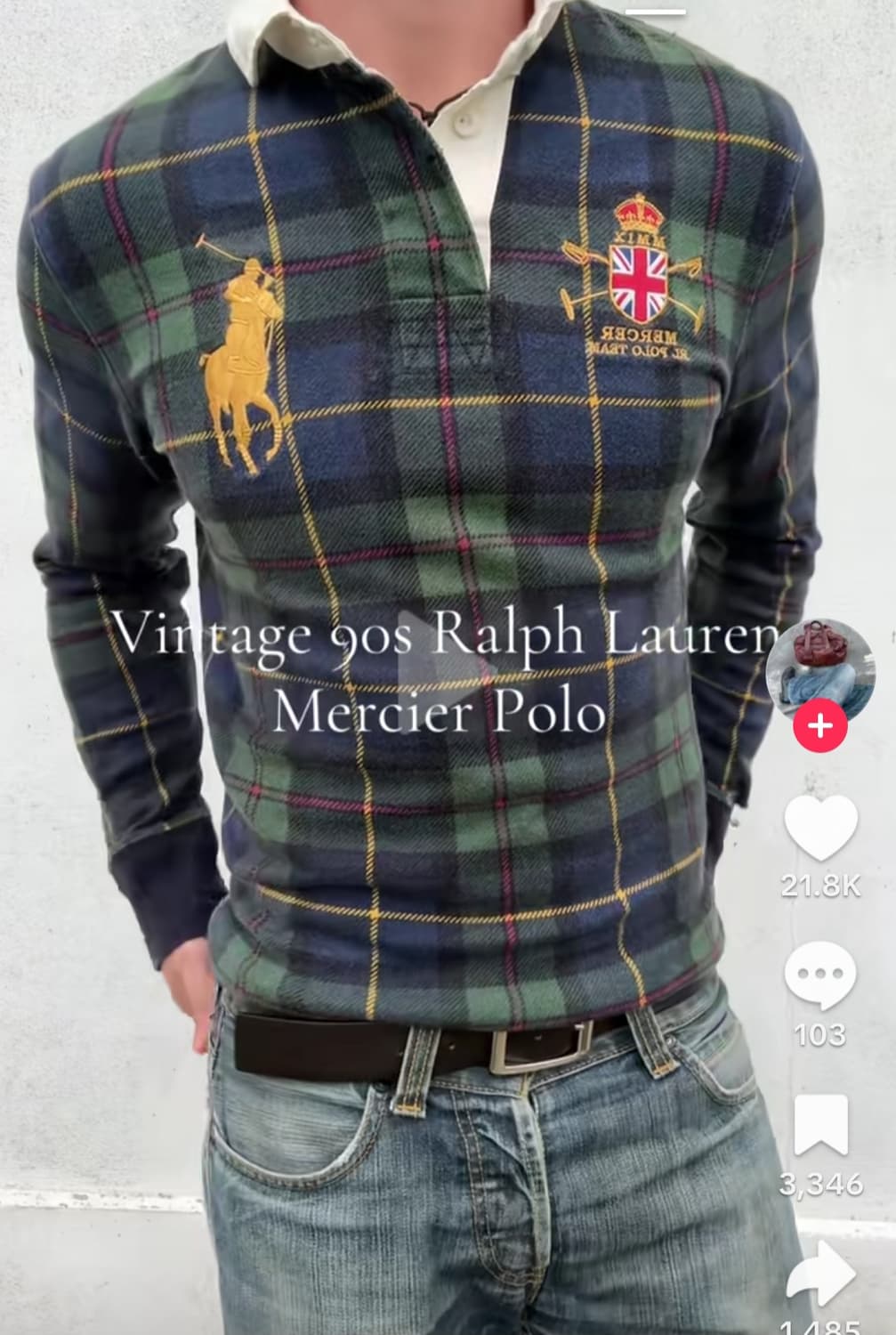 폴로 랄프로렌 블랙와치 빈티지 폴로셔츠 상품이미지1