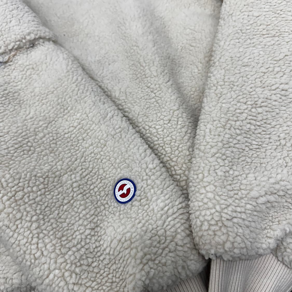 OUTDOOR 아웃도어 아이보리 뽀글이 털 후리스 양면 점퍼 M 상품이미지7