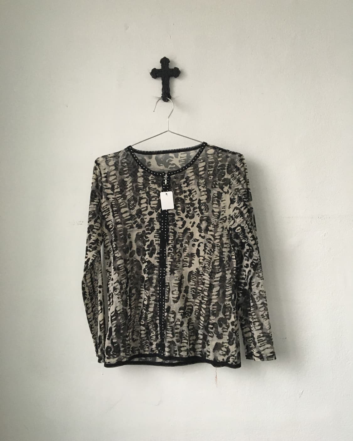 Pattern Mesh cardigan 상품이미지1