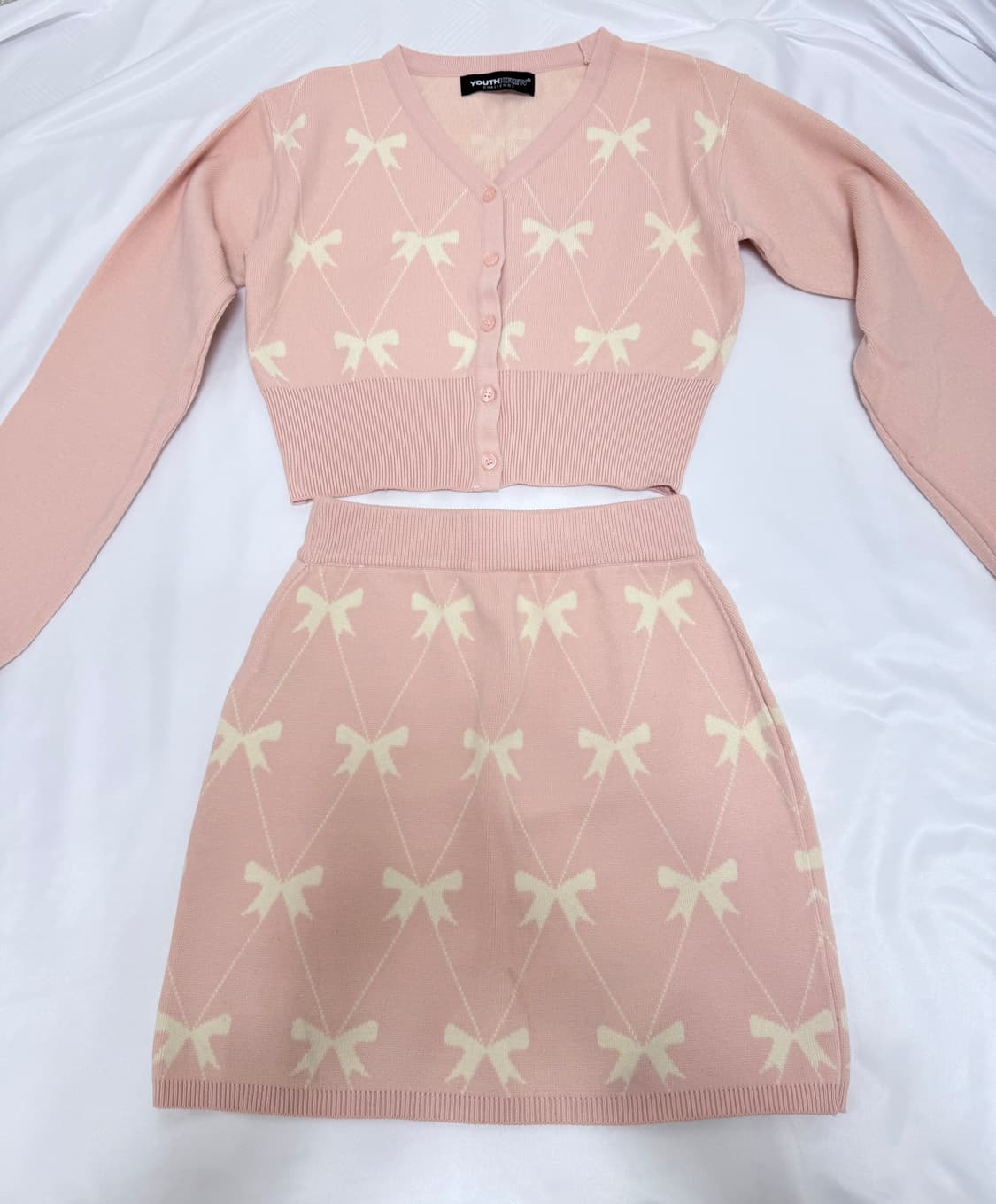 유스크루 YK 앨리스 세트-핑크 / 가디건+치마 세트 셋업 상품이미지6