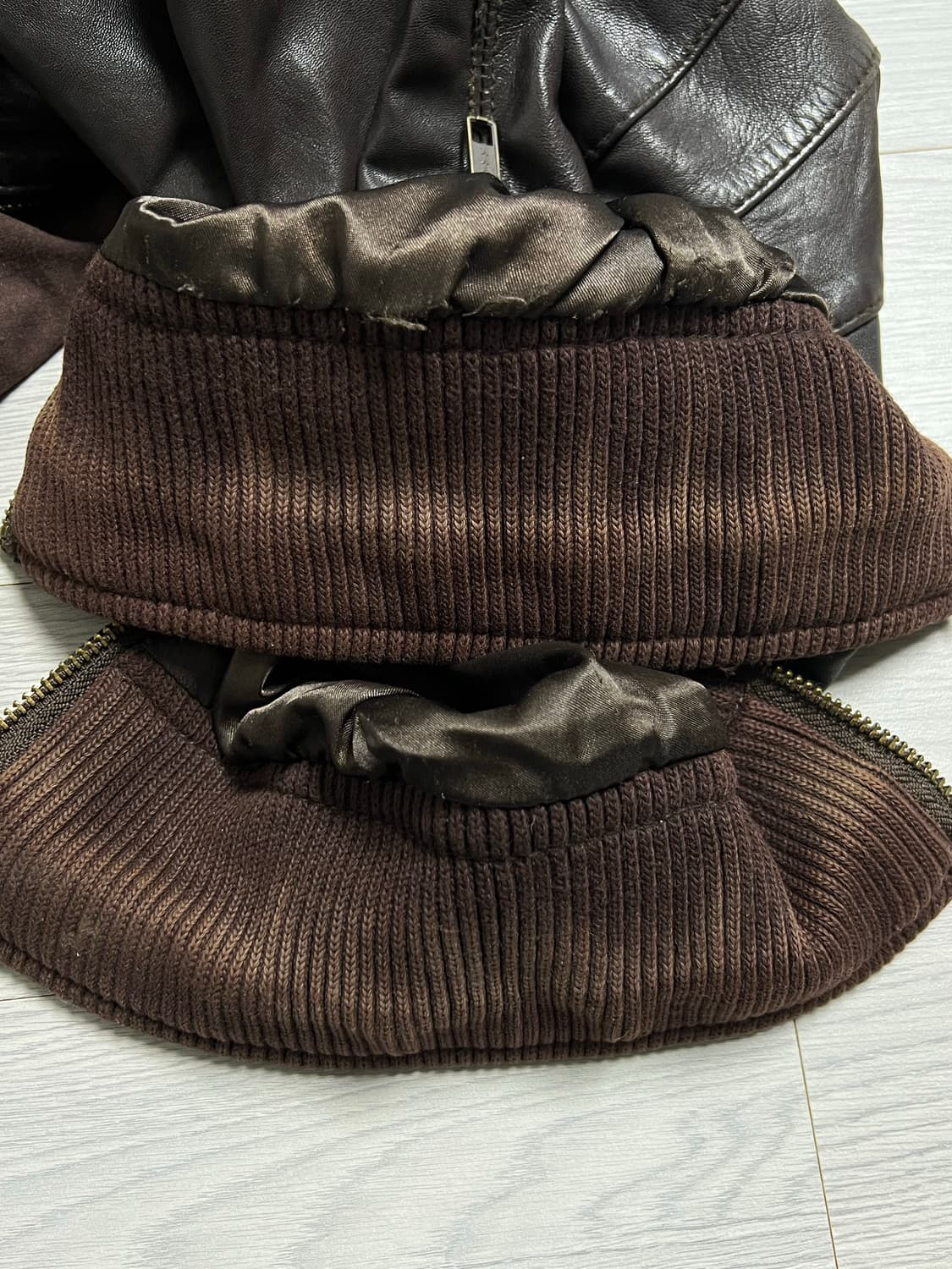 브라운 리얼 레더 자켓 상품이미지4