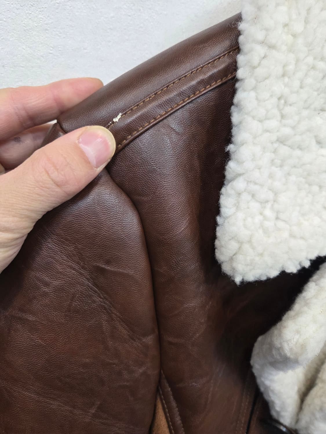 에비수 레더 무스탕 코트 자켓 95 상품이미지6