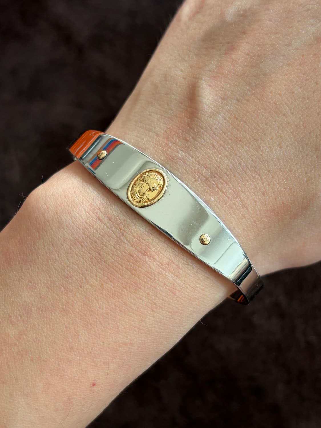 MILOR ITALY 빈티지18k 카메오포인트 뱅글팔찌  상품이미지5