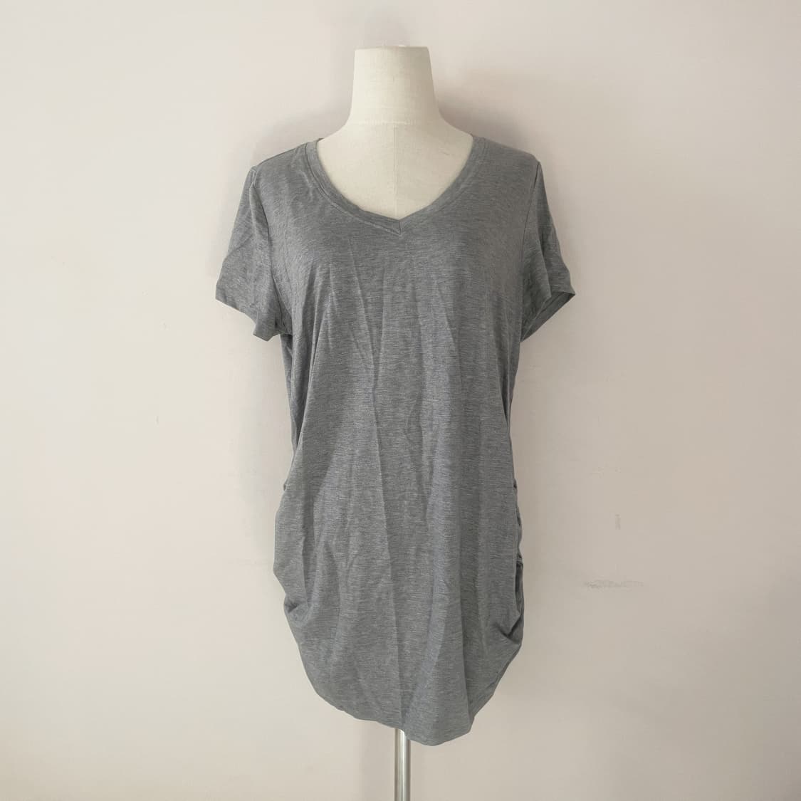 그레이 셔링 반팔 루즈핏 반팔 상품이미지2