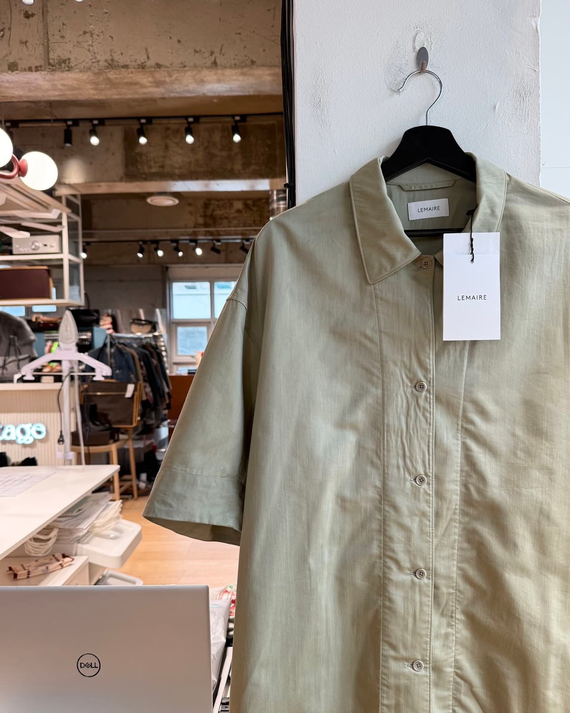 르메르 그린 컨버터블 포플린 하프 셔츠  상품이미지4