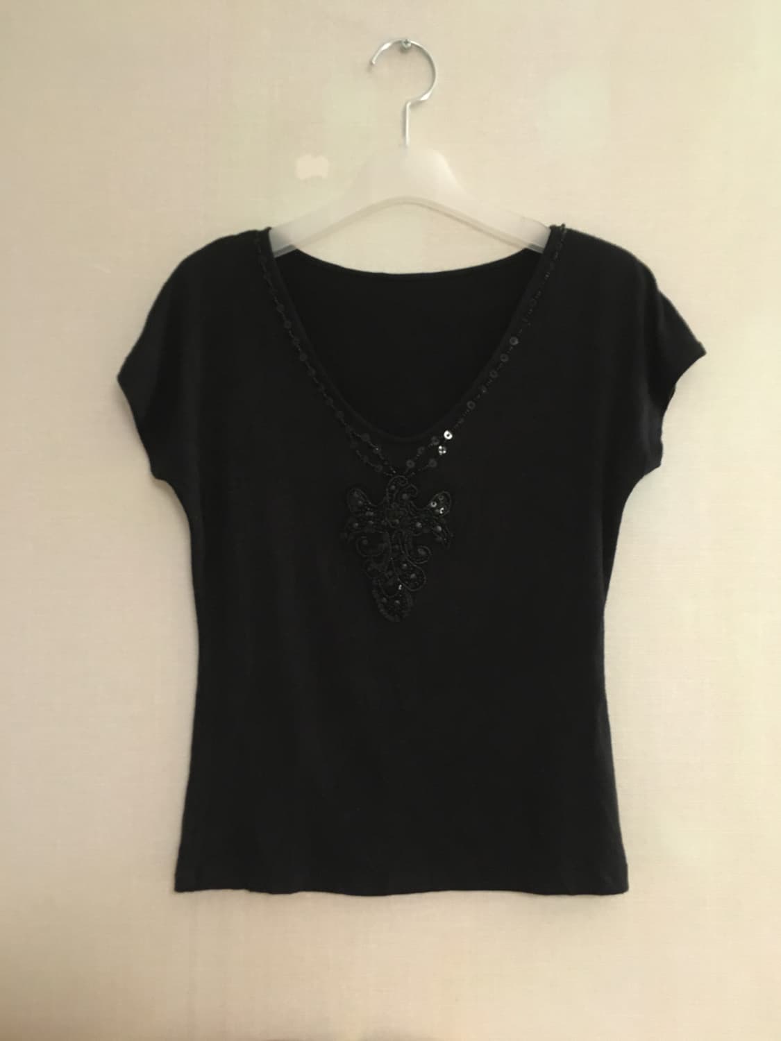 Beaded Cap Sleeve Top 상품이미지2