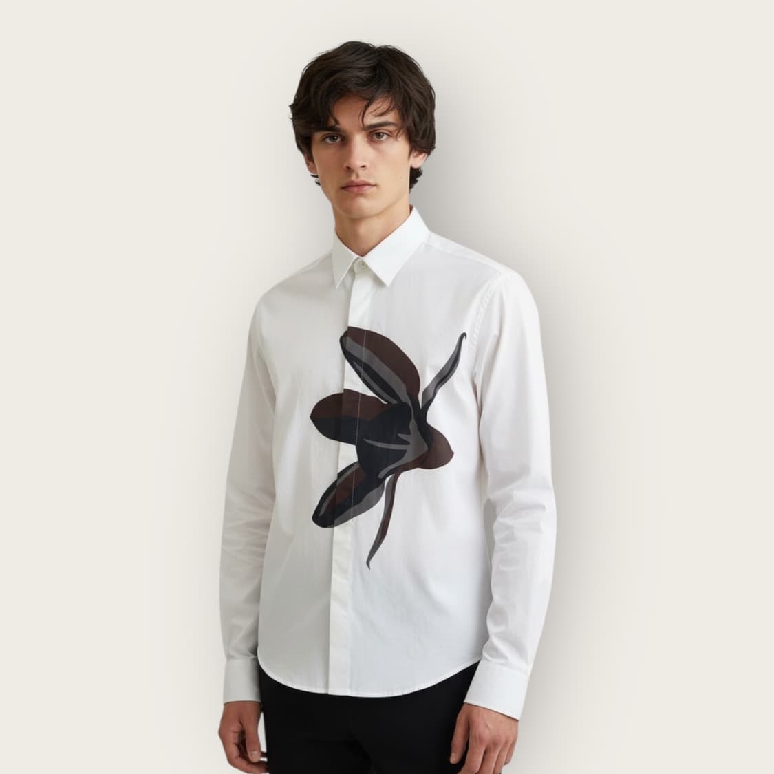 50/ 우영미 플라워패턴 화이트 셔츠 상품이미지1