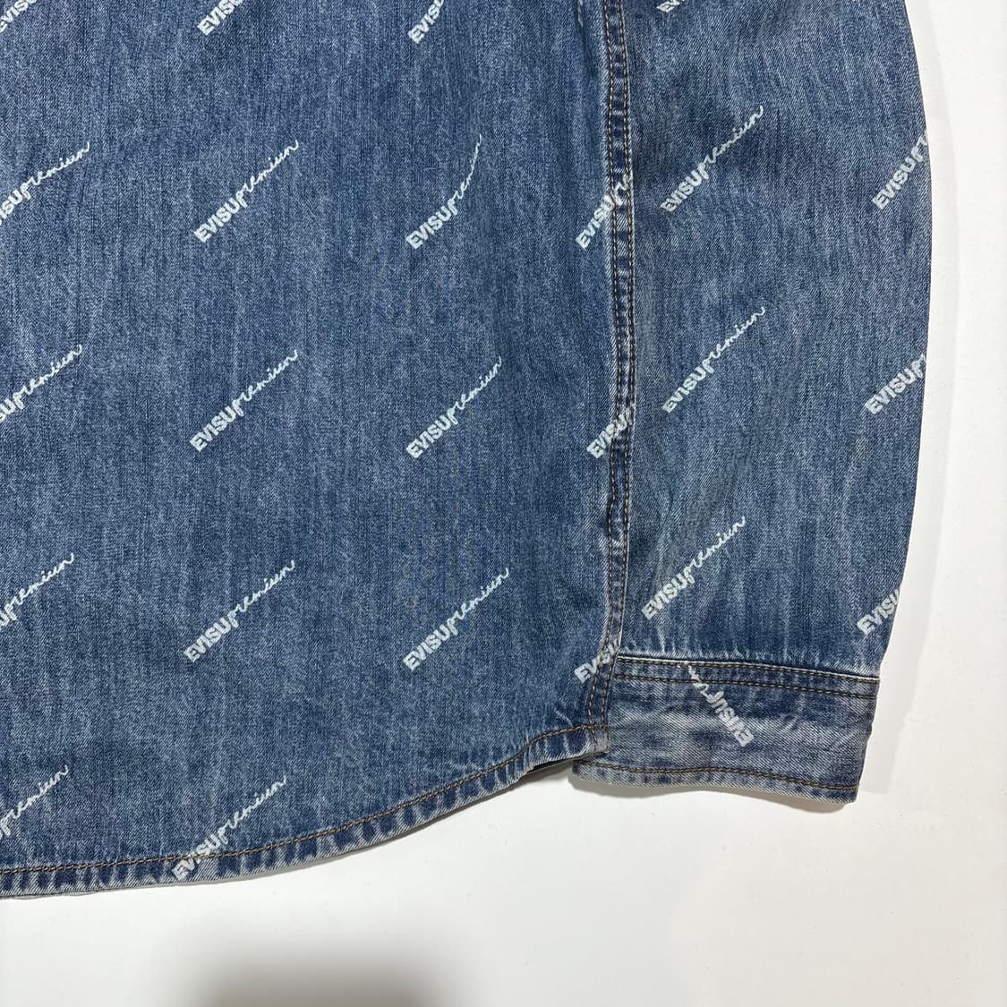 에비수 데님 패턴 셔츠 상품이미지2