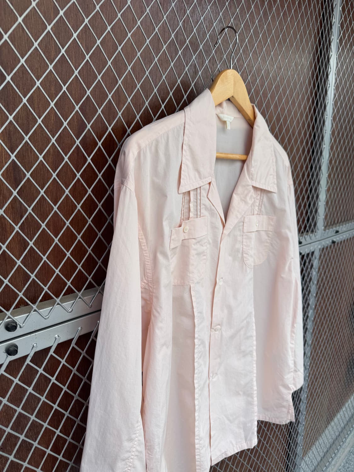 그로브 그로브스토어 유니 절개 카라 피치핑크 셔츠 블라우스 F 상품이미지6