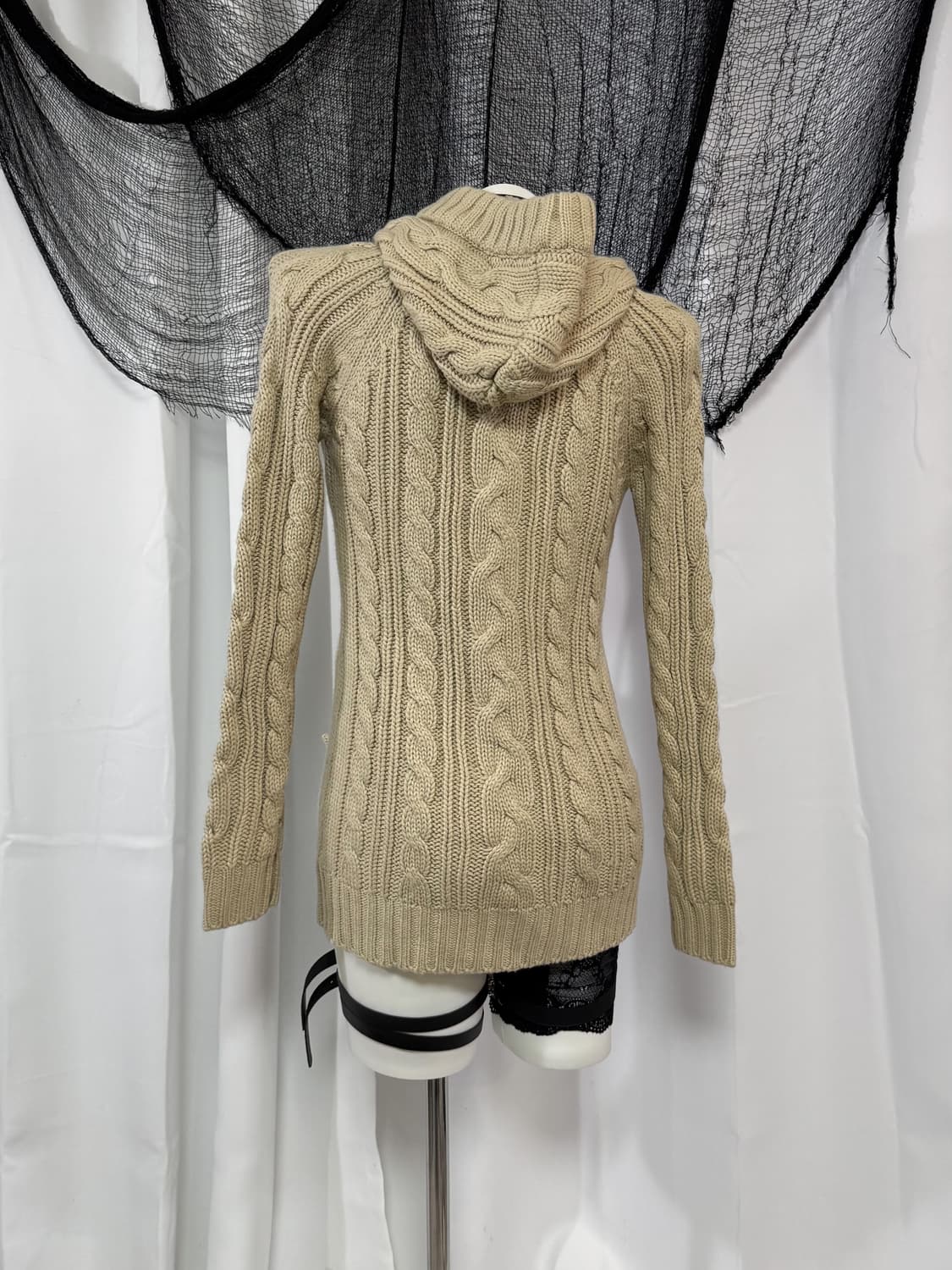 beige hood cardigan 상품이미지3