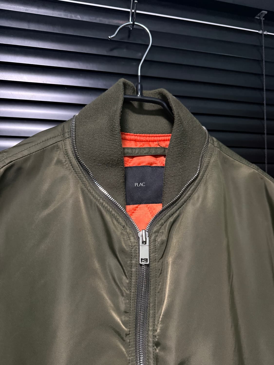 PLAC 플랙 카키 항공 ma1 ma-1 봄버 블루종 L 100 지퍼 상품이미지4