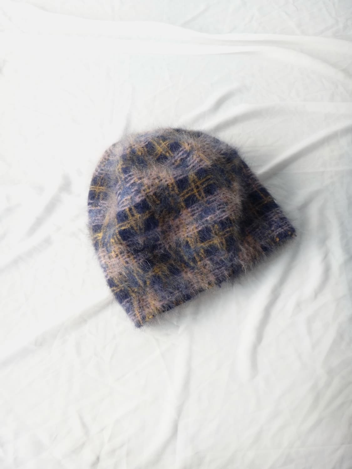 Check pattern mohair beanie 상품이미지1