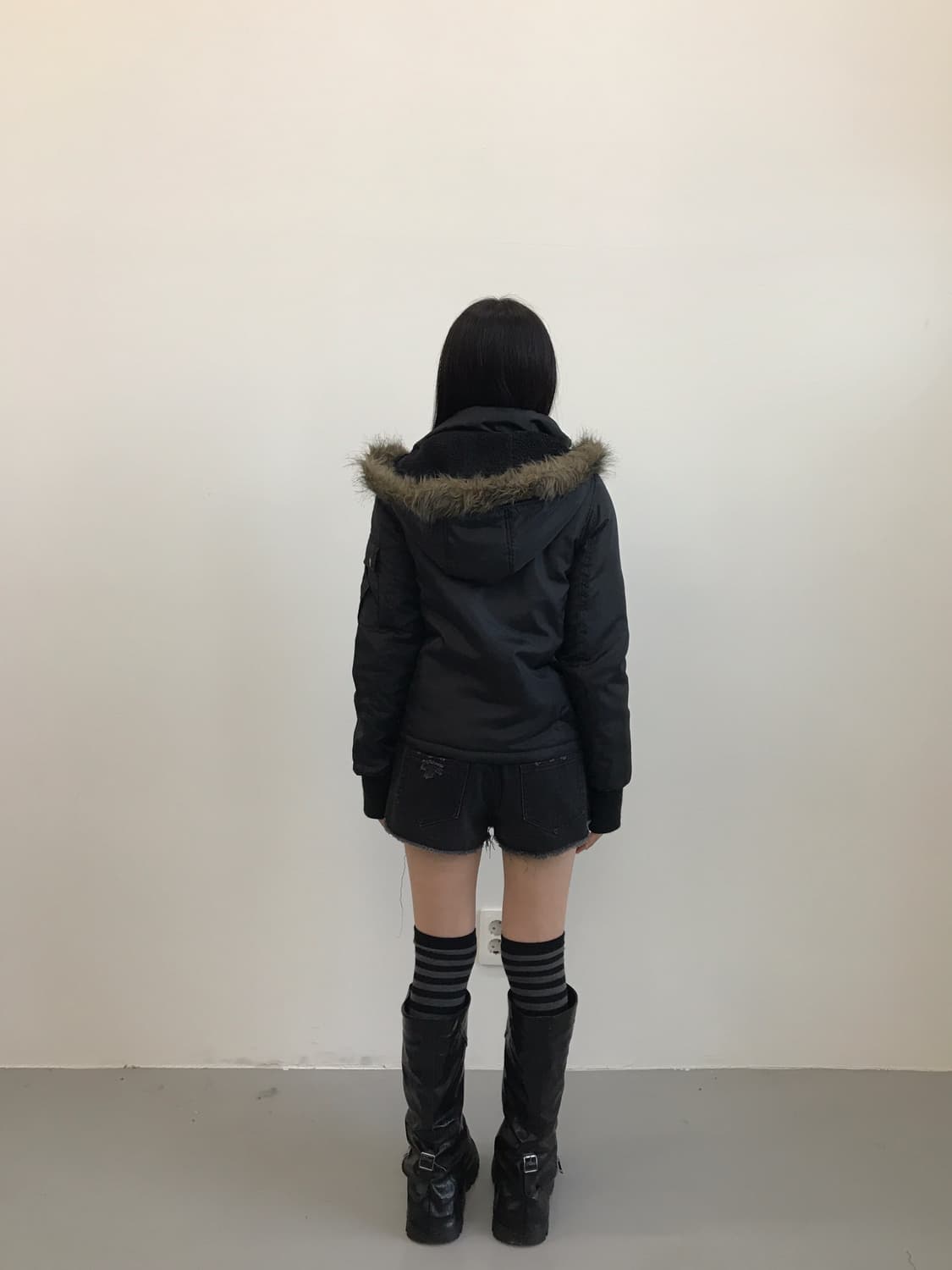 NEILLY Fur Hooded Flight Jacket 상품이미지3